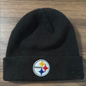 Steelers Black Scuffed Beanie